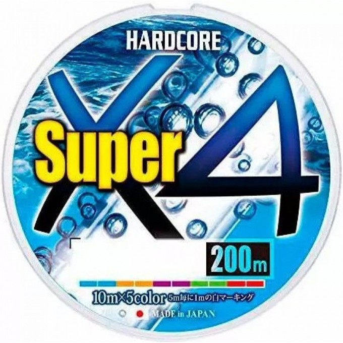 Плетеный шнур YO-ZURI DUEL PE HARDCORE SUPER X4 300m #0.8 5COLOR 6.4Kg (0.15mm) H4310-5C