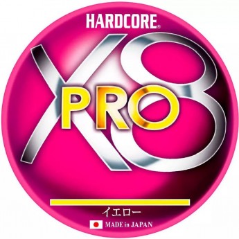 Плетеный шнур YO-ZURI DUEL PE HARDCORE X8 PRO 200m Yellow #0.8 7.0Kg (0.15mm)