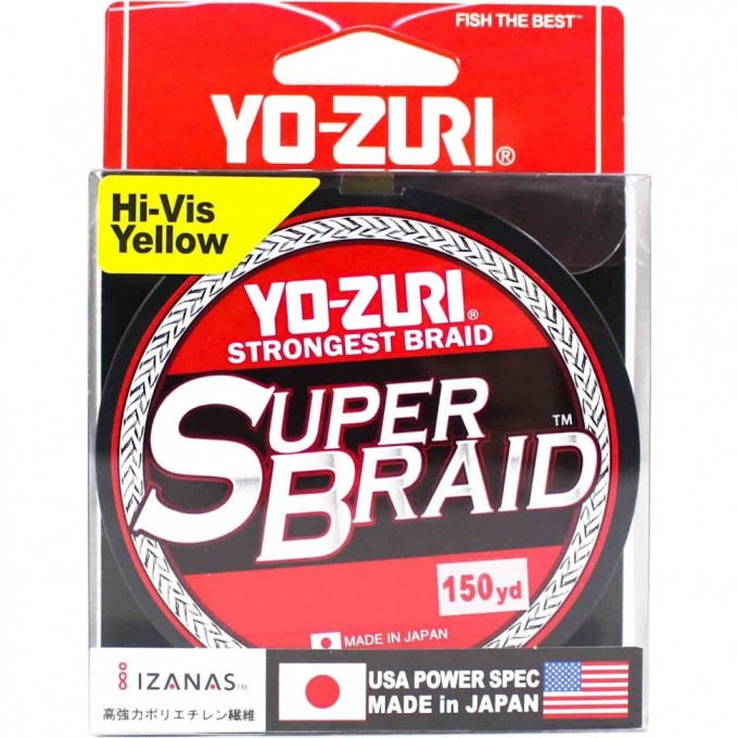 Плетеный шнур YO-ZURI PE SUPERBRAID 0,19мм 135м YELLOW R1257-Y