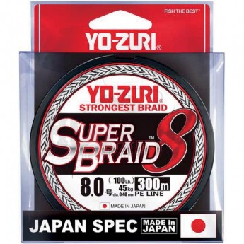 Плетеный шнур YO-ZURI PE SUPERBRAID 8 300m #1.2 5COLOR 12.0Kg (0.19mm)