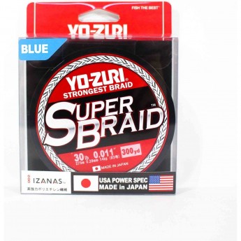 Шнур YO-ZURI PE SUPERBRAID BLUE 300yds 30lbs 0,28мм